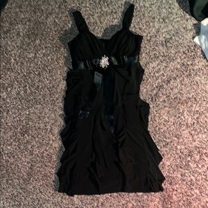 Elegant Black Dress with Embellished Detail